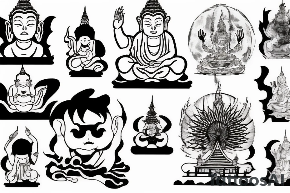 winking buddha tattoo idea