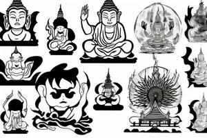 winking buddha tattoo idea