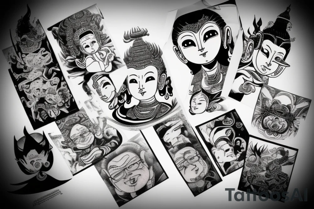 winking buddha tattoo idea