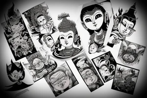 winking buddha tattoo idea