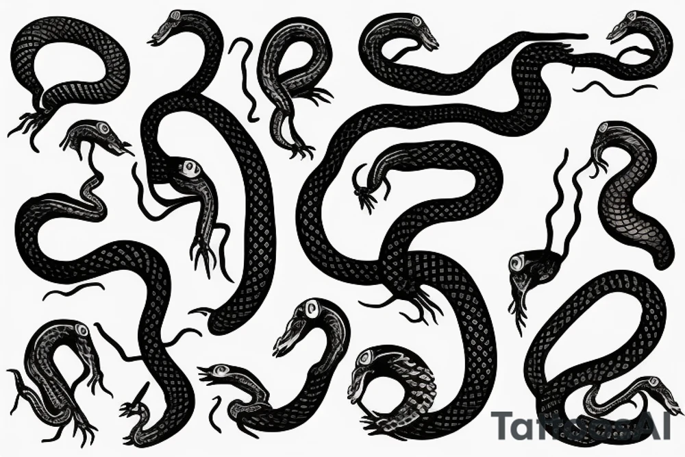 A snake eating itself with the number six tattoo idea