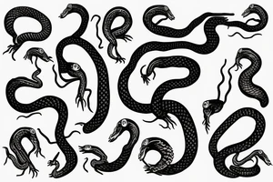 A snake eating itself with the number six tattoo idea