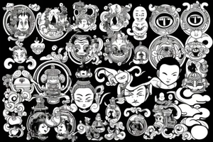 winking buddha tattoo idea