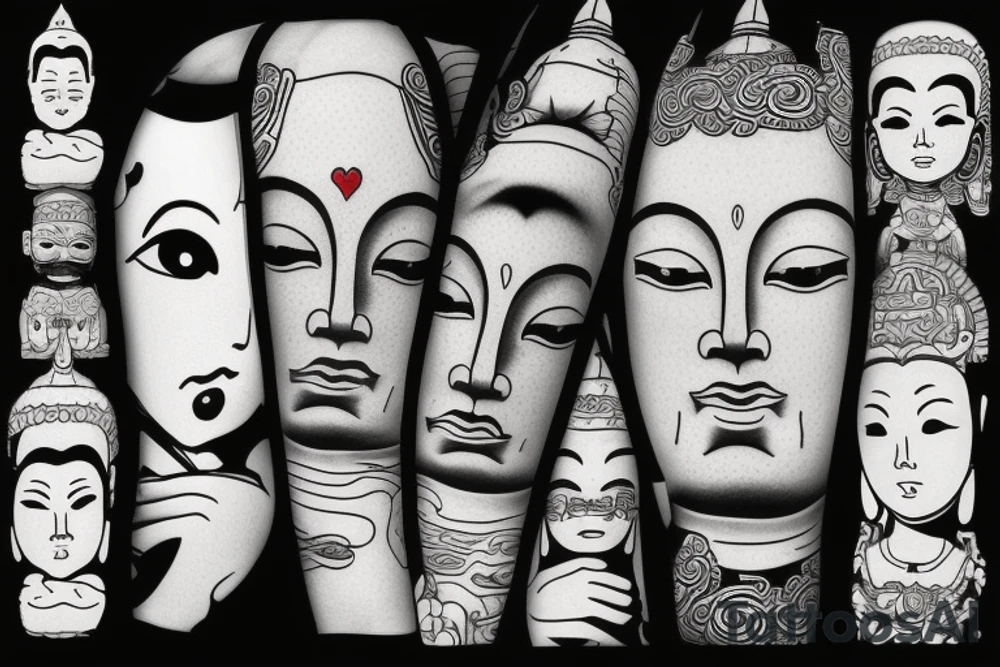 winking buddha tattoo idea