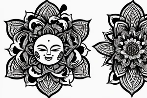 wink buddha lotus flower tattoo idea