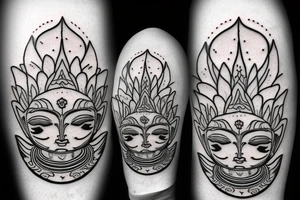 wink buddha lotus cameo tattoo idea