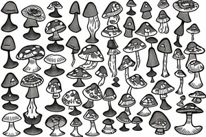 artificial intellegence binary code mushrooms tattoo idea