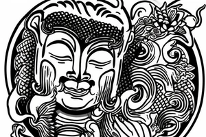 winking buddha coming out of lotus tattoo idea