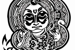 winking buddha coming out of lotus tattoo idea