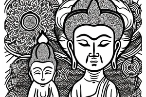 winking buddha coming out of lotus tattoo idea