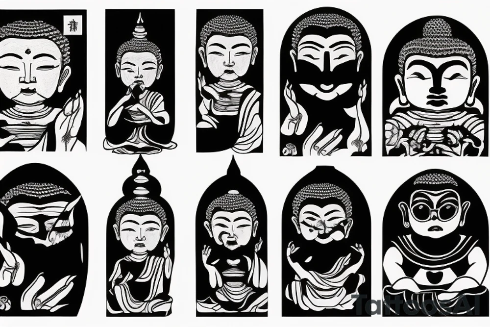 winking buddha coming out of lotus tattoo idea
