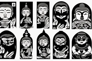 winking buddha coming out of lotus tattoo idea