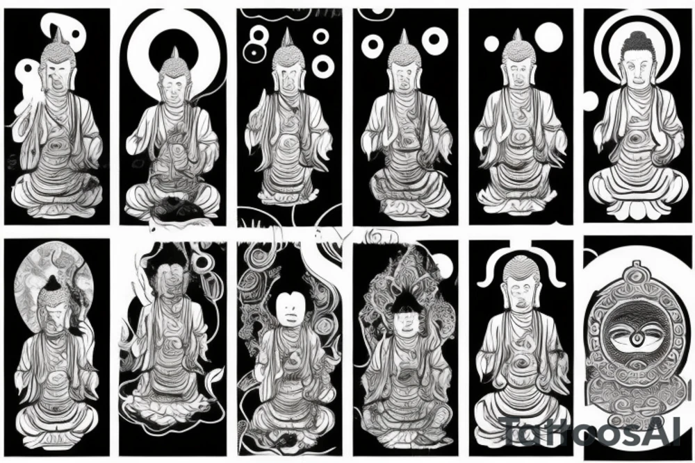 winking buddha coming out of lotus tattoo idea