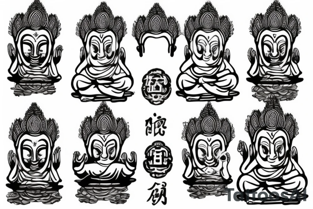 winking buddha coming out of lotus tattoo idea