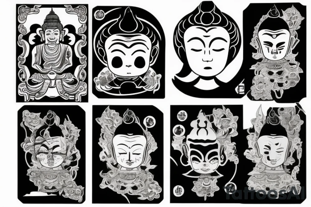 winking buddha coming out of lotus tattoo idea