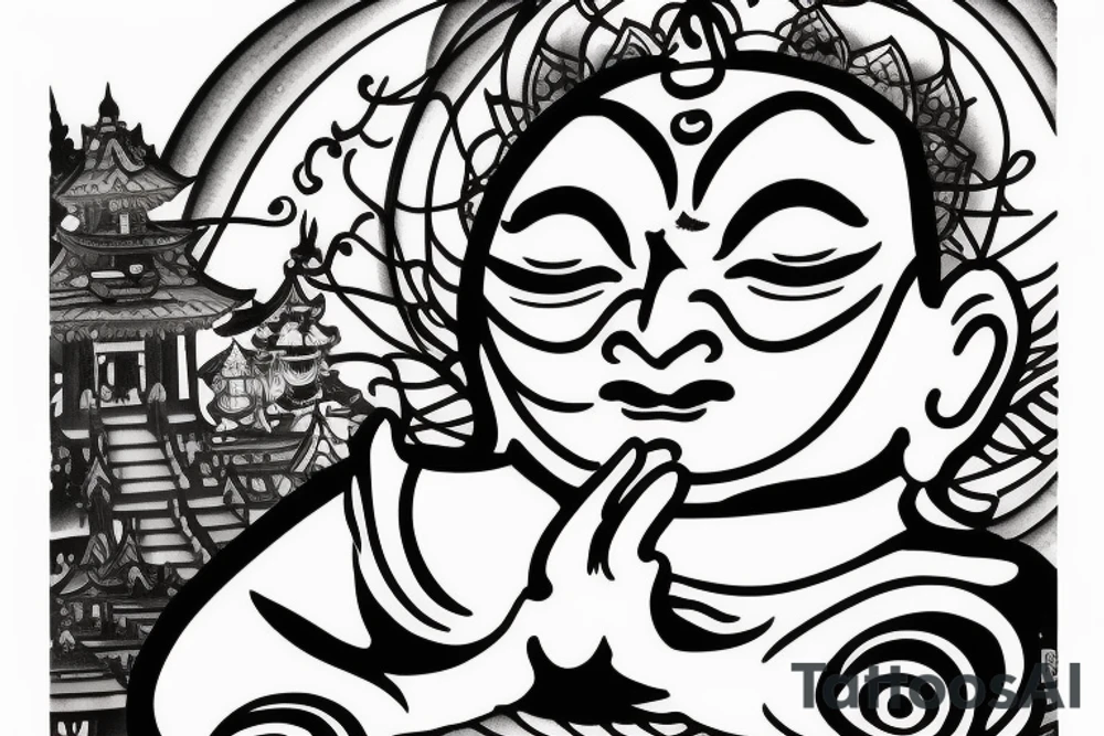 winking buddha coming out of lotus tattoo idea winking buddha coming out of lotus tattoo idea