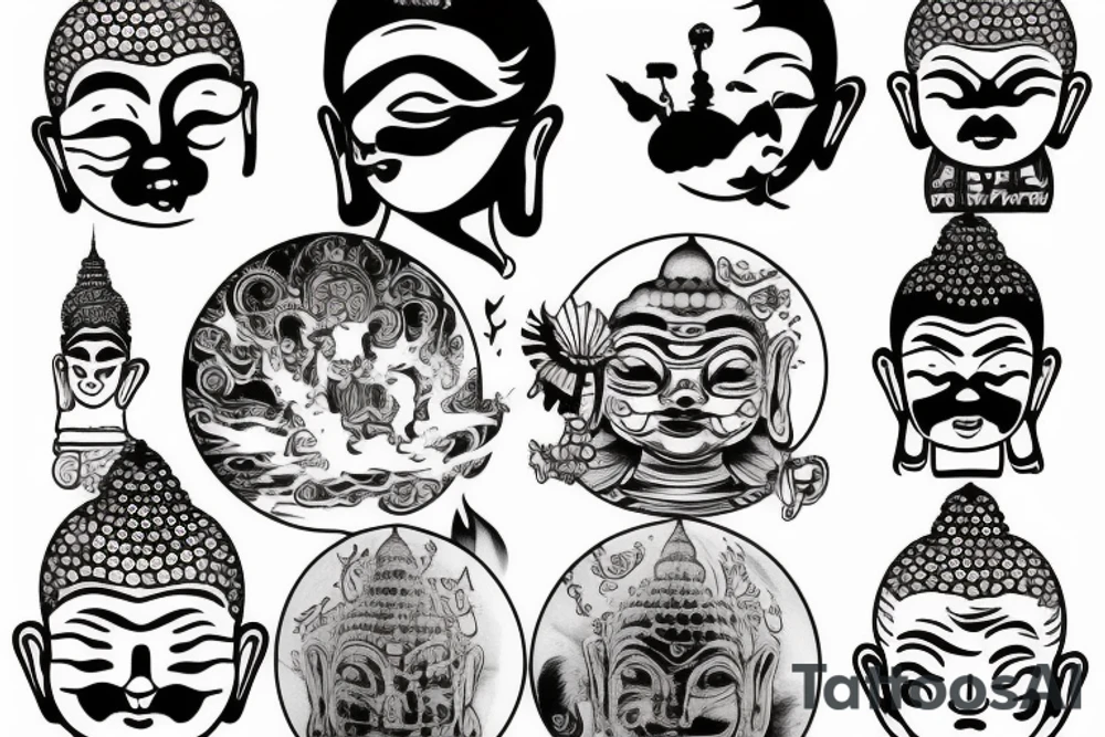 winking buddha coming out of lotus tattoo idea