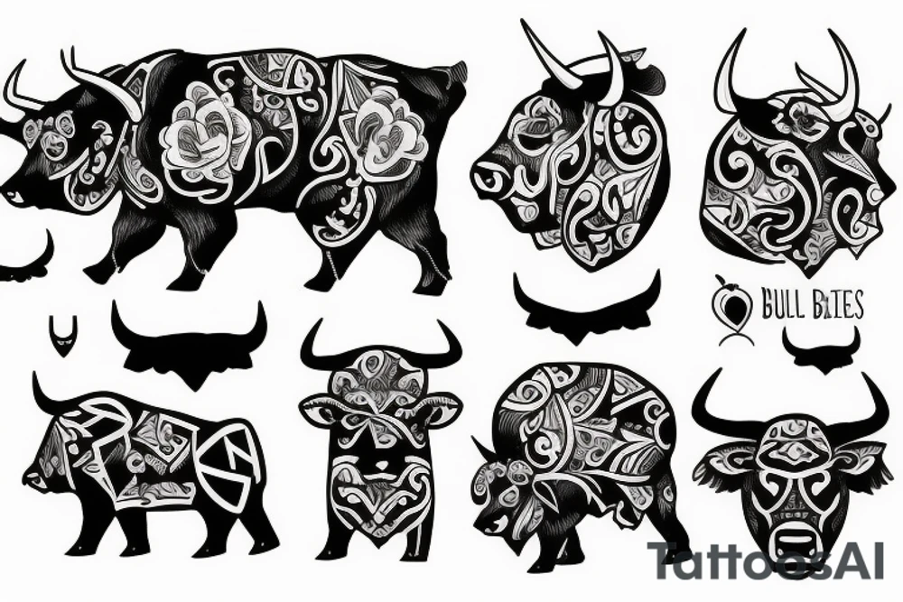 Bull versus bear tattoo idea