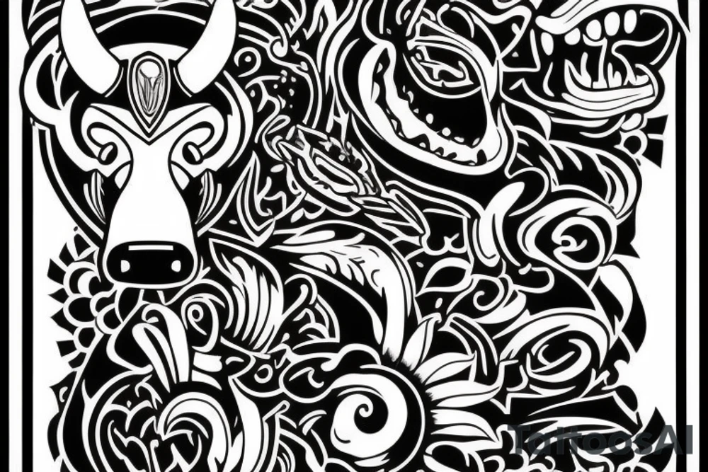 Bull versus bear tattoo idea