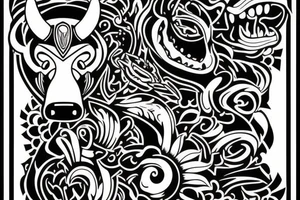 Bull versus bear tattoo idea