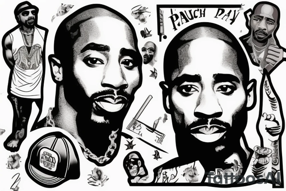 2pac standing with blunt tattoo idea