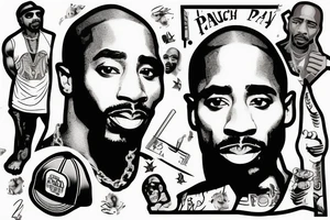 2pac standing with blunt tattoo idea