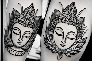 buddha lotus cameo tattoo idea