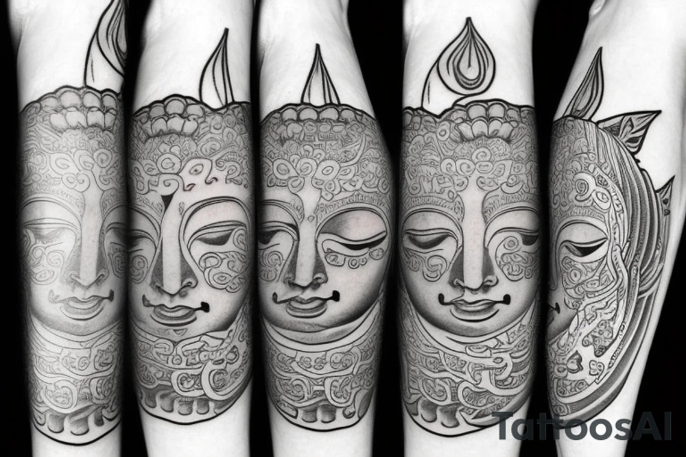 buddha lotus cameo tattoo idea