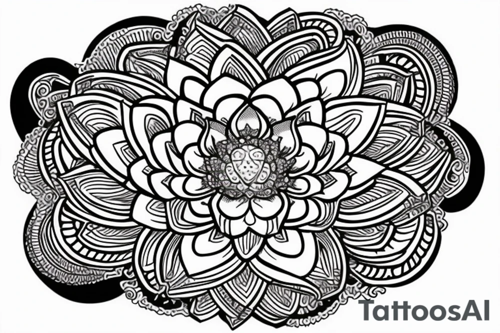 buddha lotus cameo tattoo idea