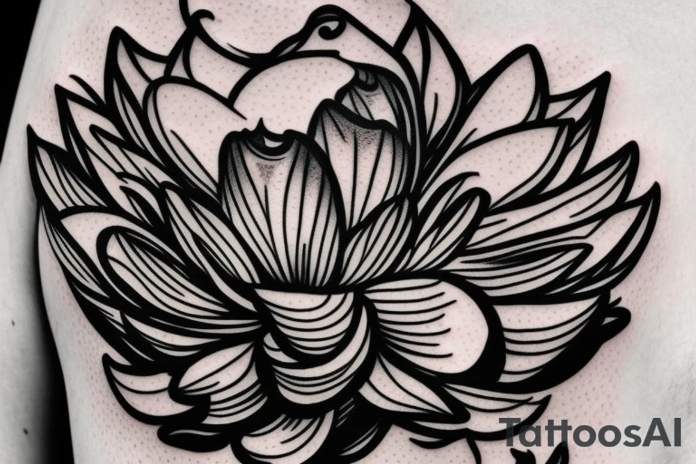 buddha lotus cameo tattoo idea