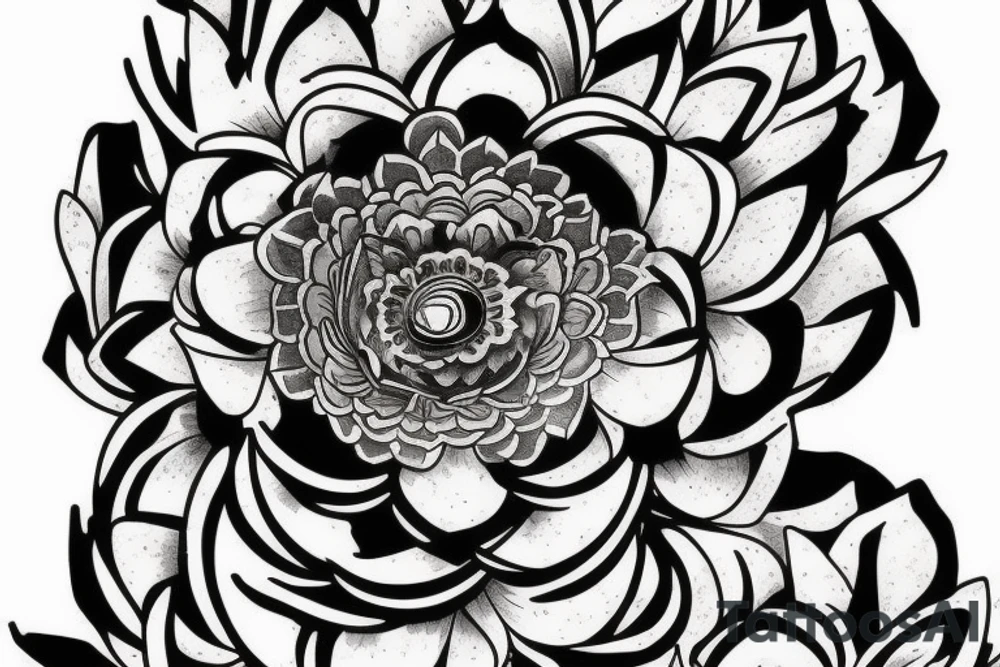 buddha lotus cameo tattoo idea