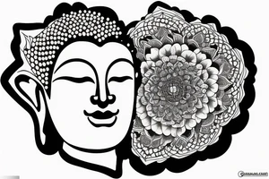 buddha lotus cameo tattoo idea