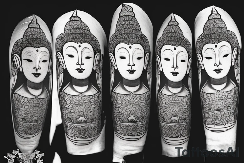 buddha lotus cameo tattoo idea