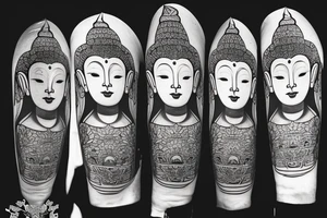 buddha lotus cameo tattoo idea