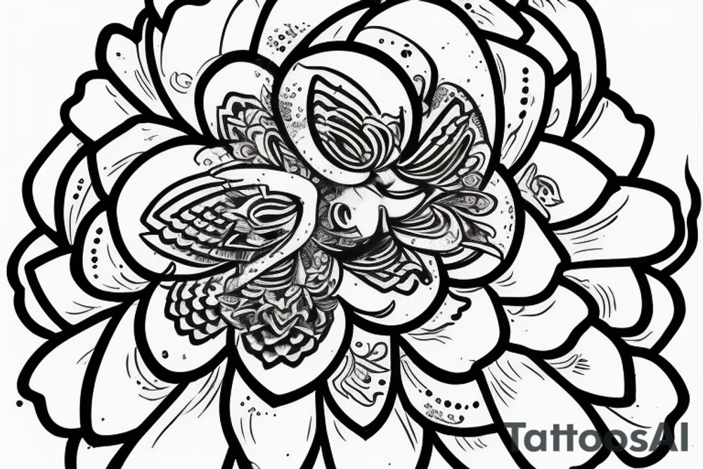 buddha lotus cameo tattoo idea
