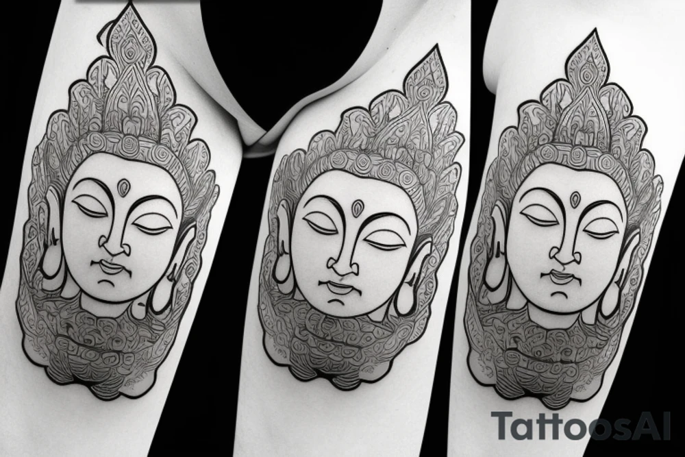 buddha lotus cameo tattoo idea