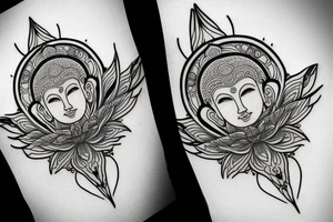 buddha lotus cameo tattoo idea