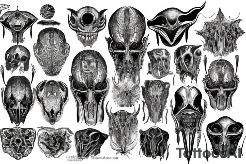 giger style, symmetry tattoo idea