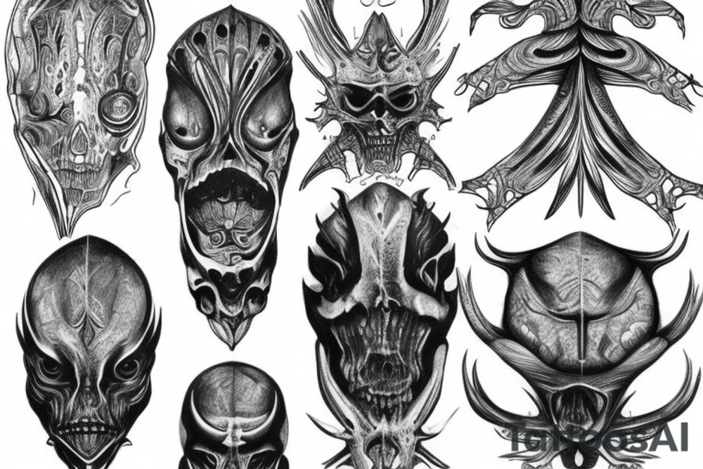 giger style, symmetry tattoo idea