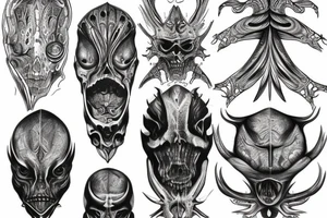 giger style, symmetry tattoo idea