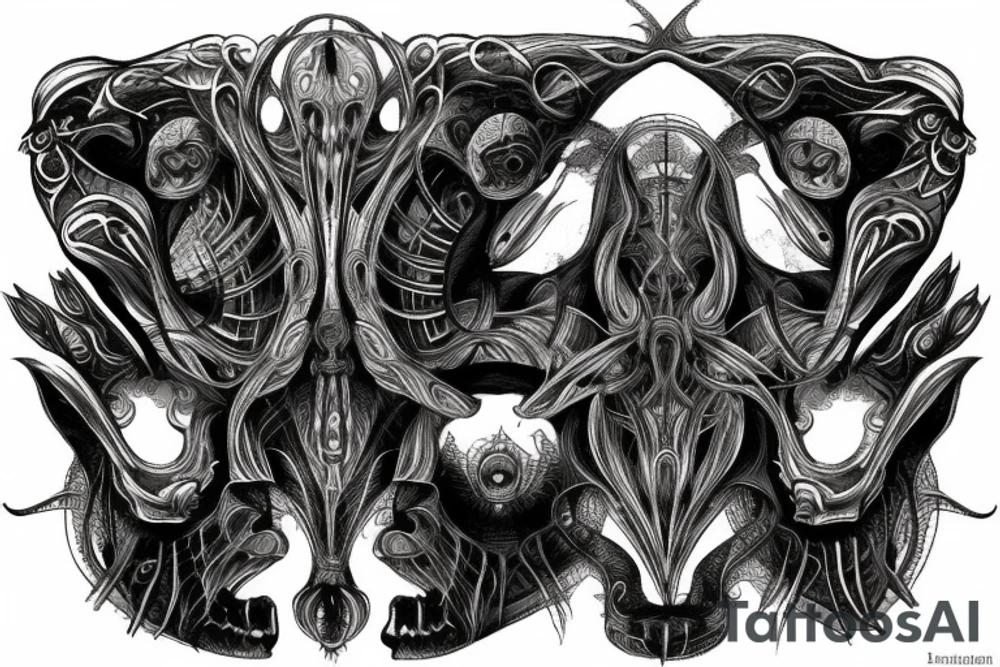 giger style, symmetry tattoo idea