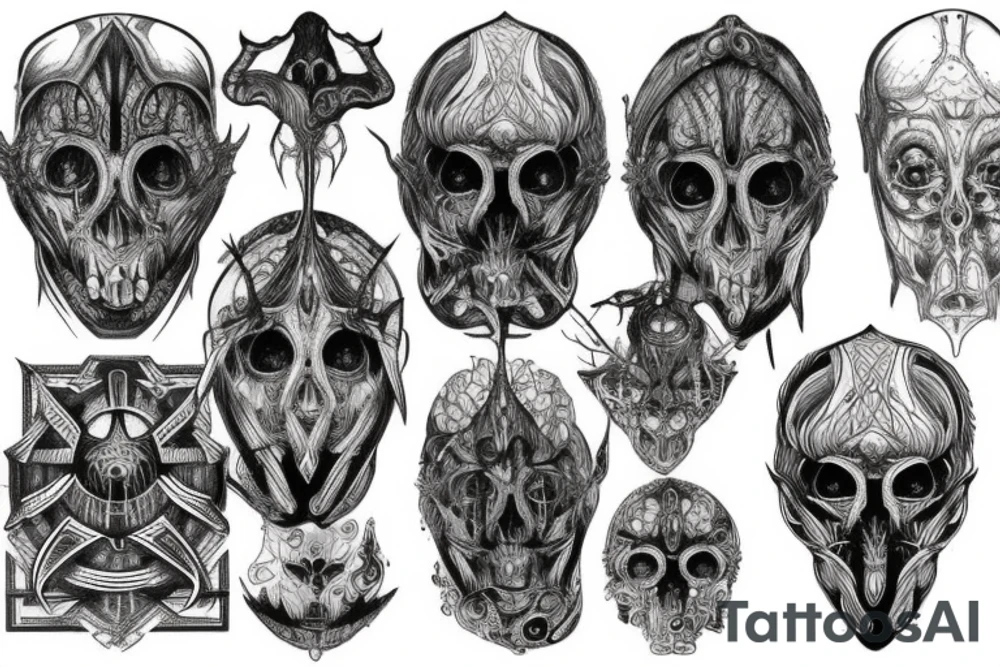 giger style, symmetry tattoo idea
