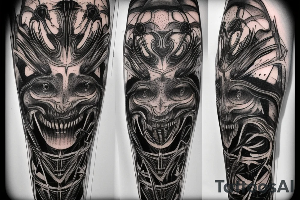 giger style, symmetry tattoo idea