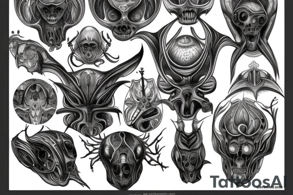 giger style, symmetry tattoo idea