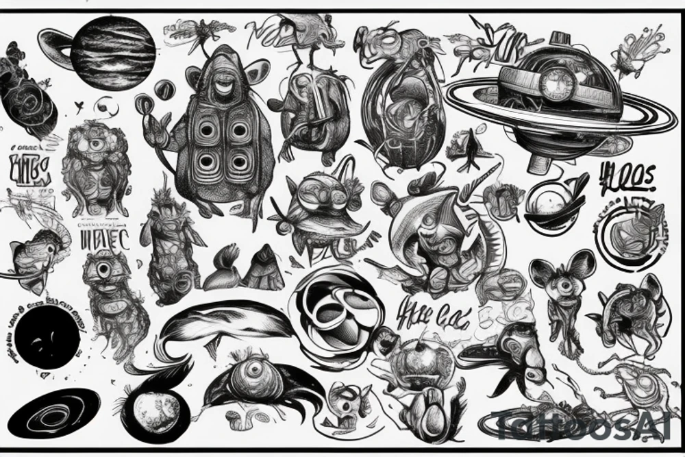 Hitchhiker's guide to the galaxy, 2 mice, gods last message to his creation tattoo idea