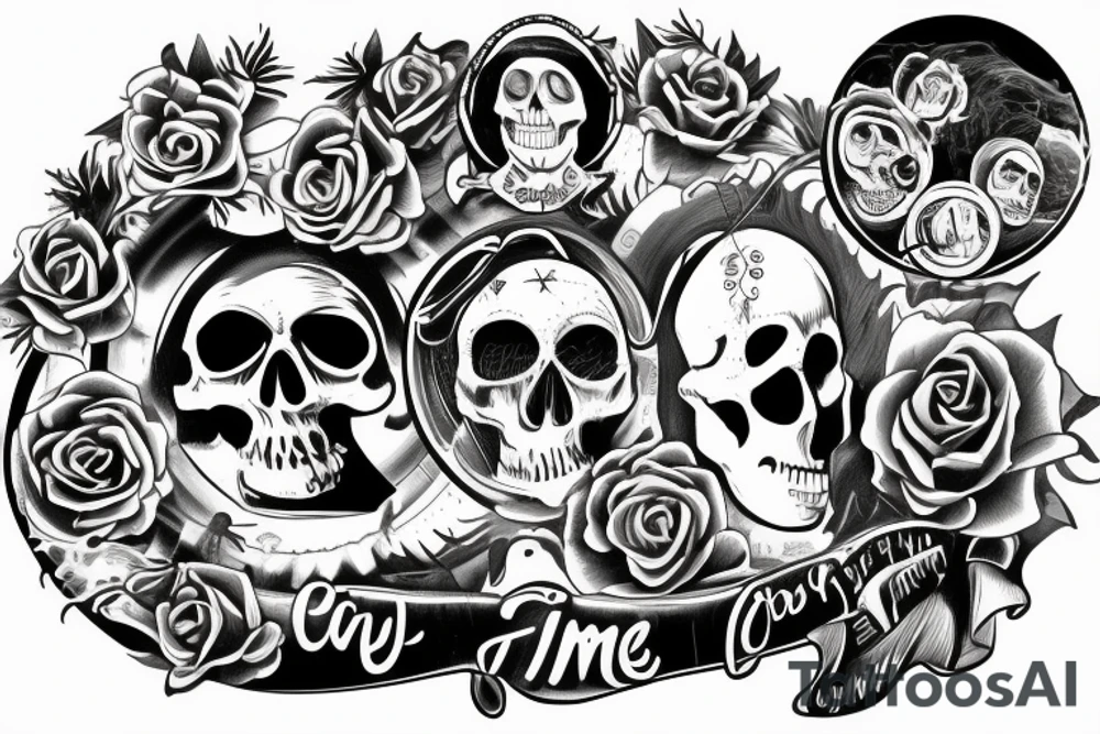 Jesus, time, scull, tattoo idea