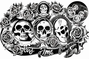Jesus, time, scull, tattoo idea