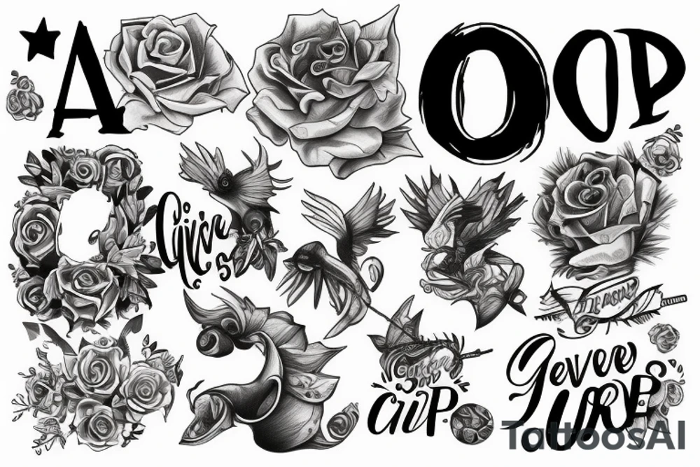 Never give up tattoo idea