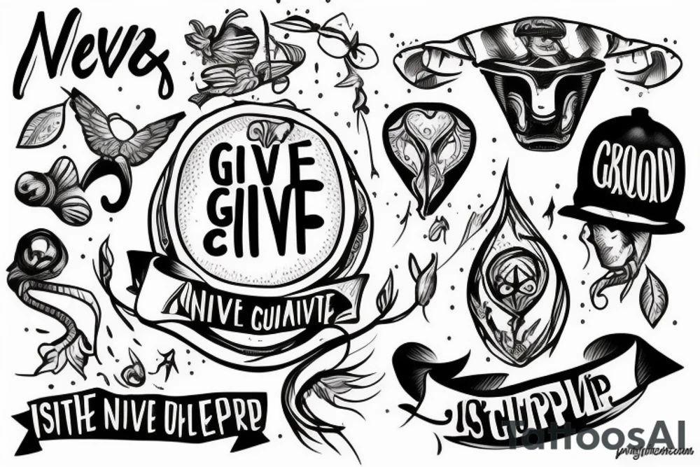 Never give up tattoo idea