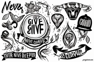 Never give up tattoo idea